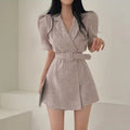 Brittany Puff Sleeves Jumpsuit Mini Dress