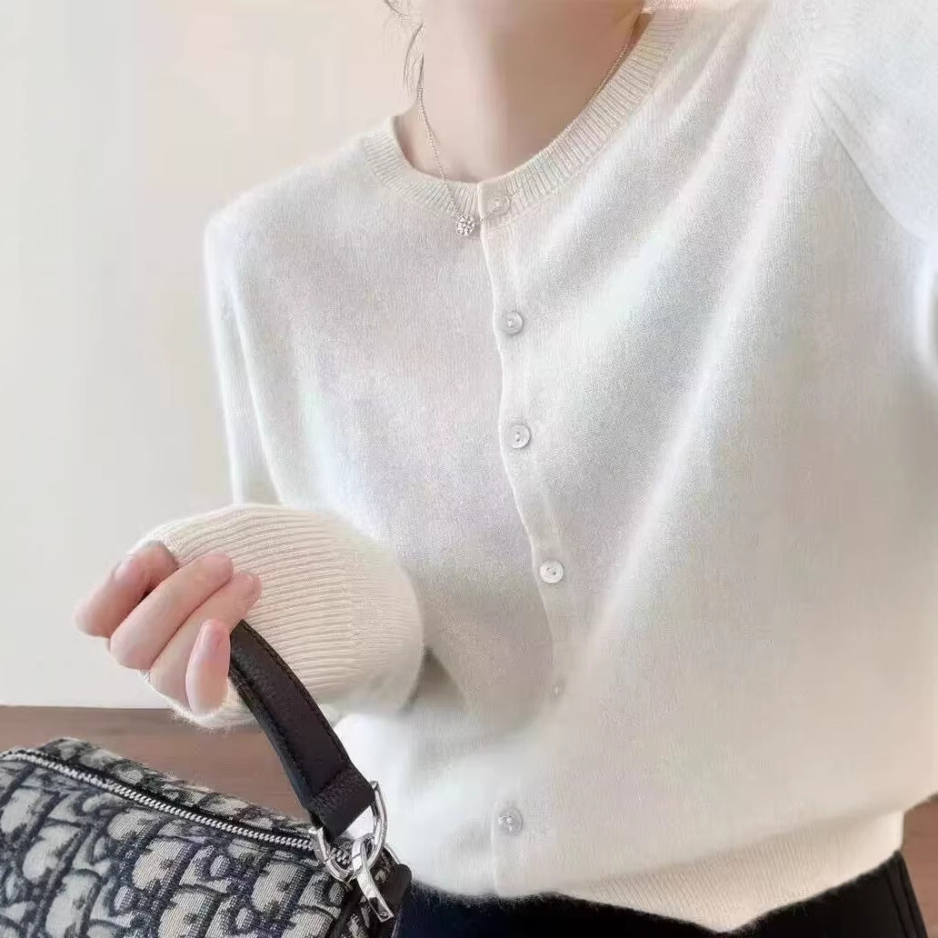 Adira Button-Up Wool Cardigan