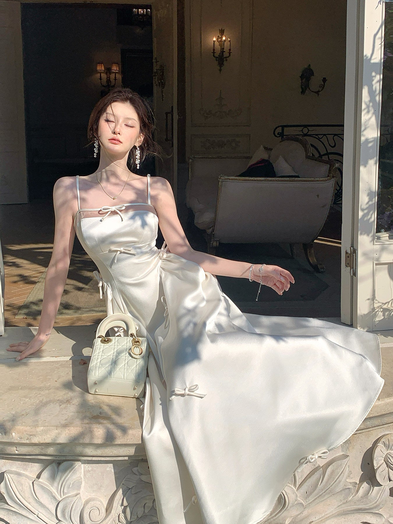 Christine Bow Maxi Dress