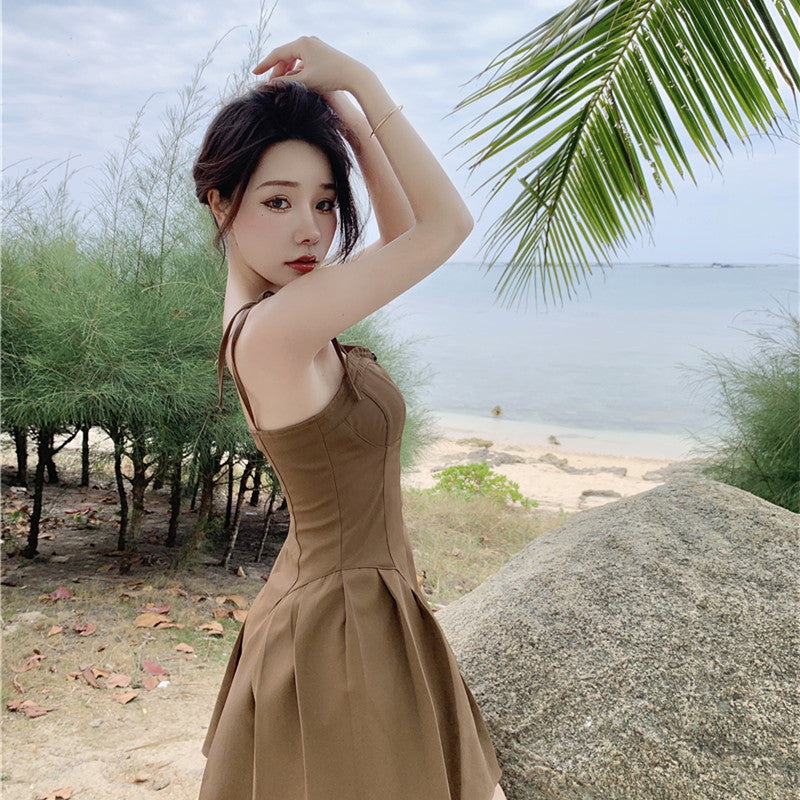 Cafe Latte Sweetheart Mini Dress
