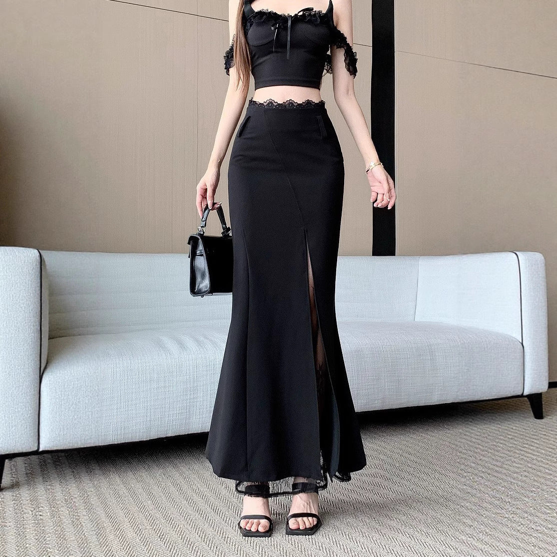 Jennifer Black Lace Maxi Skirt