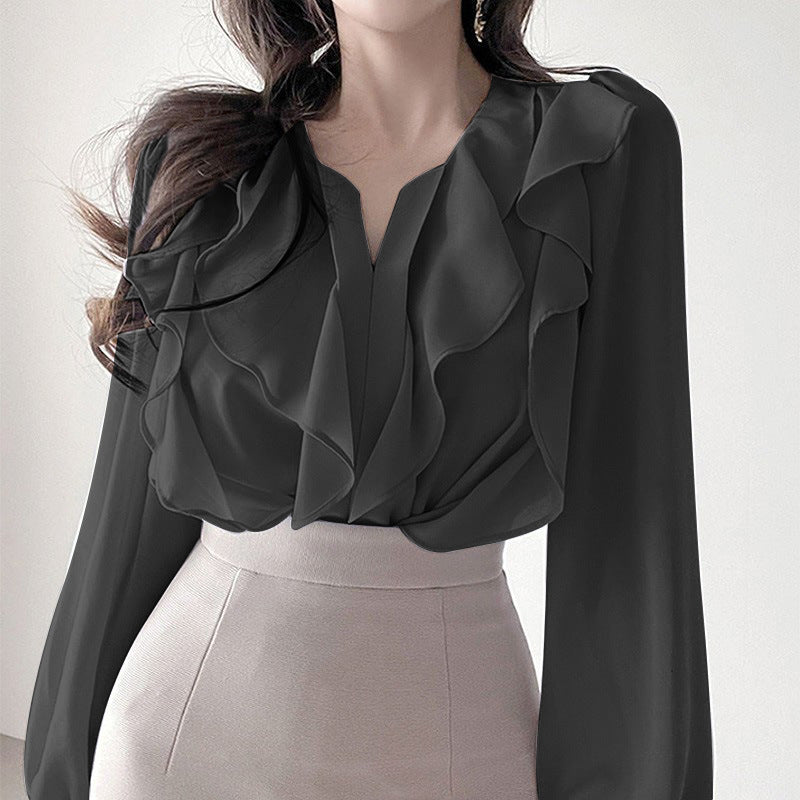 Jasmine V-Neck Ruffled Top
