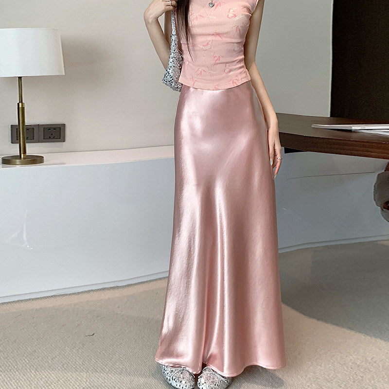 Elaine Satin Maxi Skirt