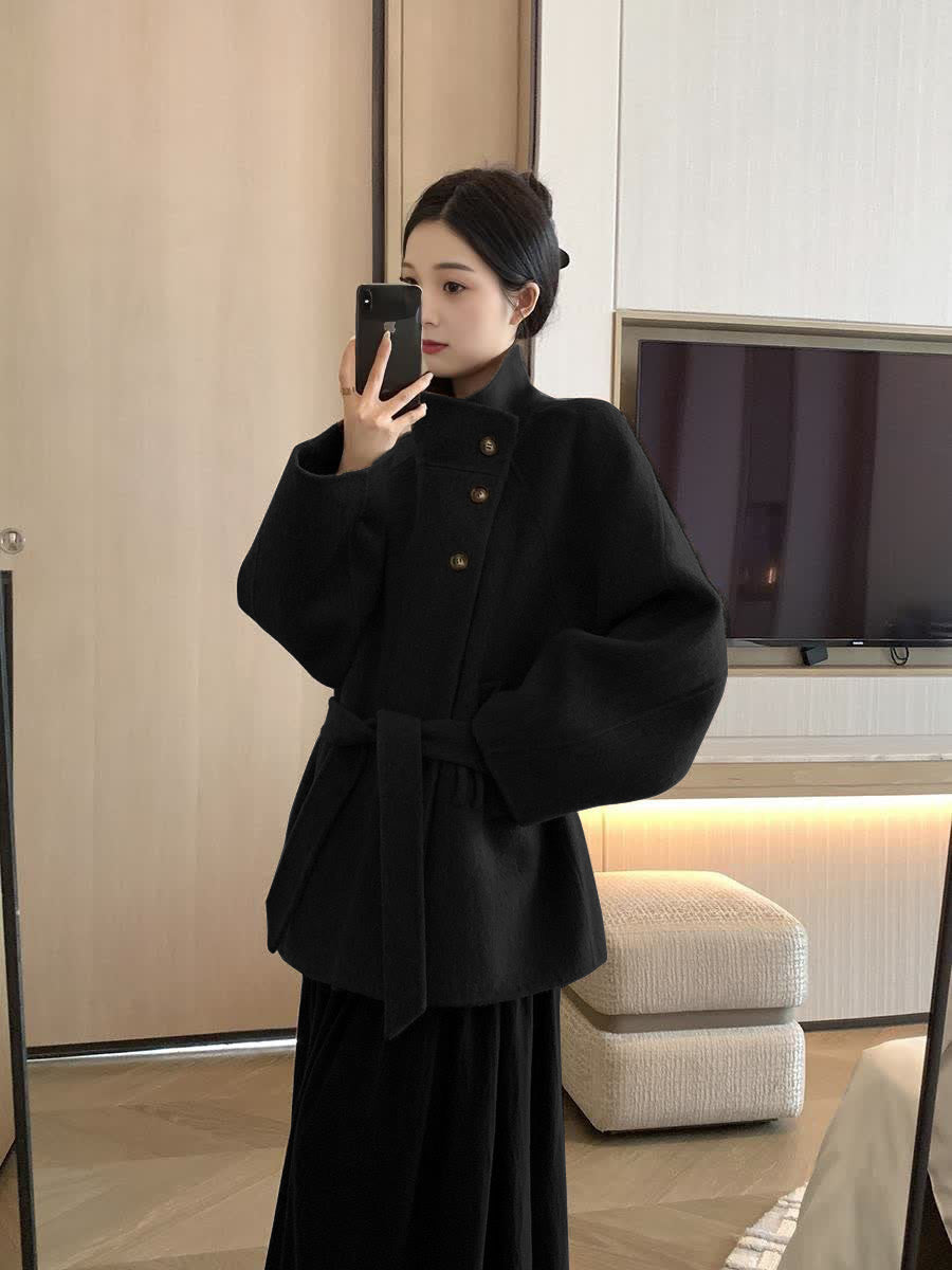 Reverie High Collar Wool Coat