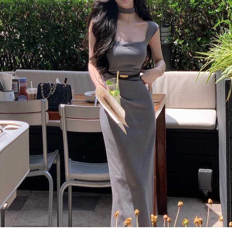 Tulla Grey Midi Dress