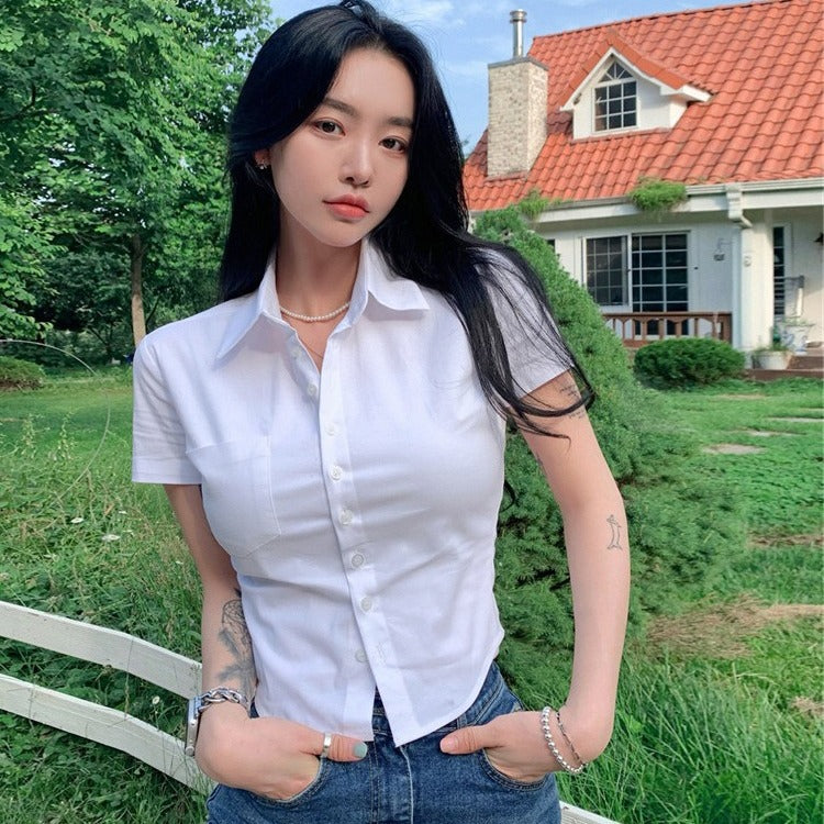 Madeline Button Cropped Top