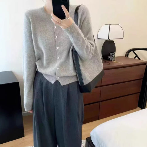 Adira Button-Up Wool Cardigan