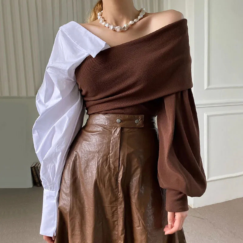 Audrey Double-Coloured Cropped Top