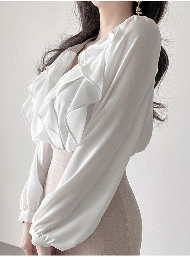 Jasmine V-Neck Ruffled Top