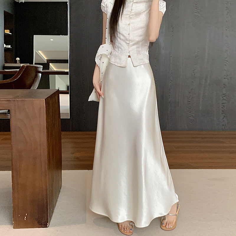 Elaine Satin Maxi Skirt