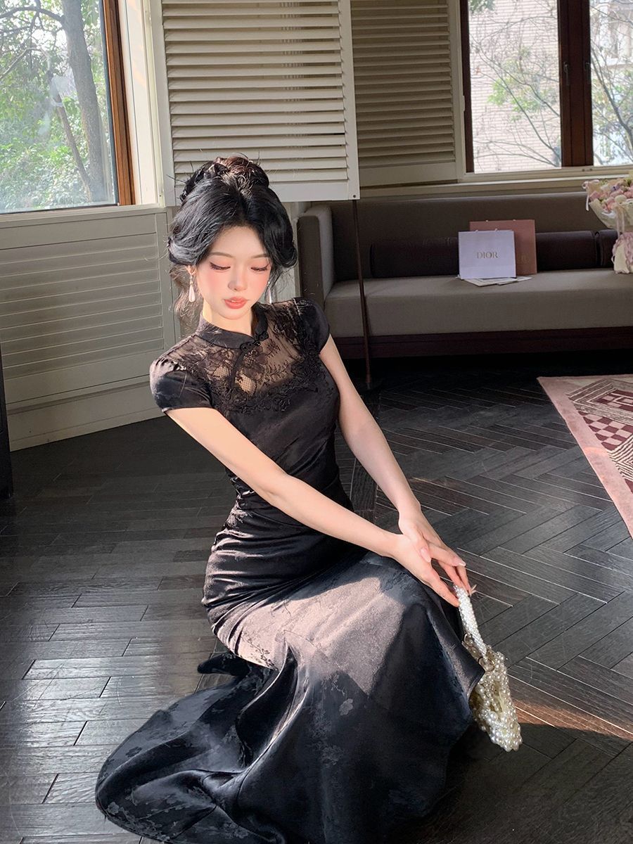 Nina Qipao Lace Mermaid Dress