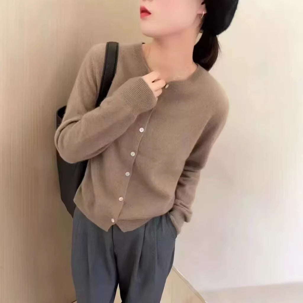 Adira Button-Up Wool Cardigan