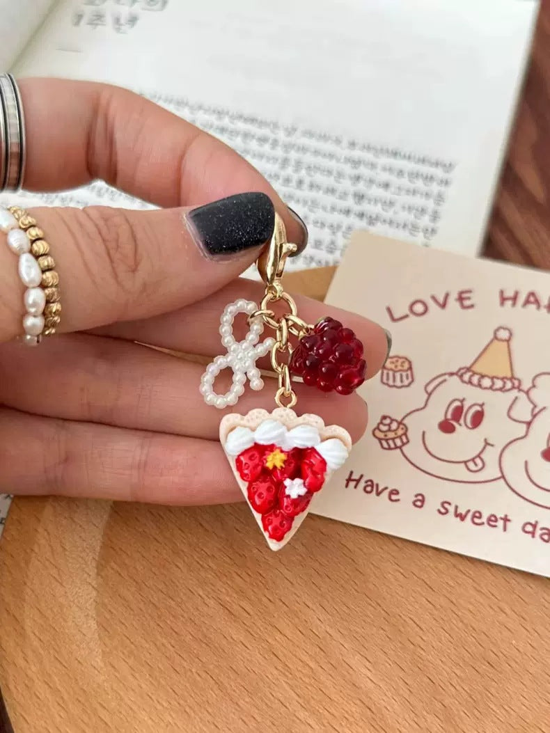 Strawberry Cake Keychain