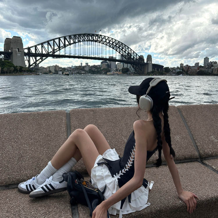 Sydney Black and White Sleeveless Dress