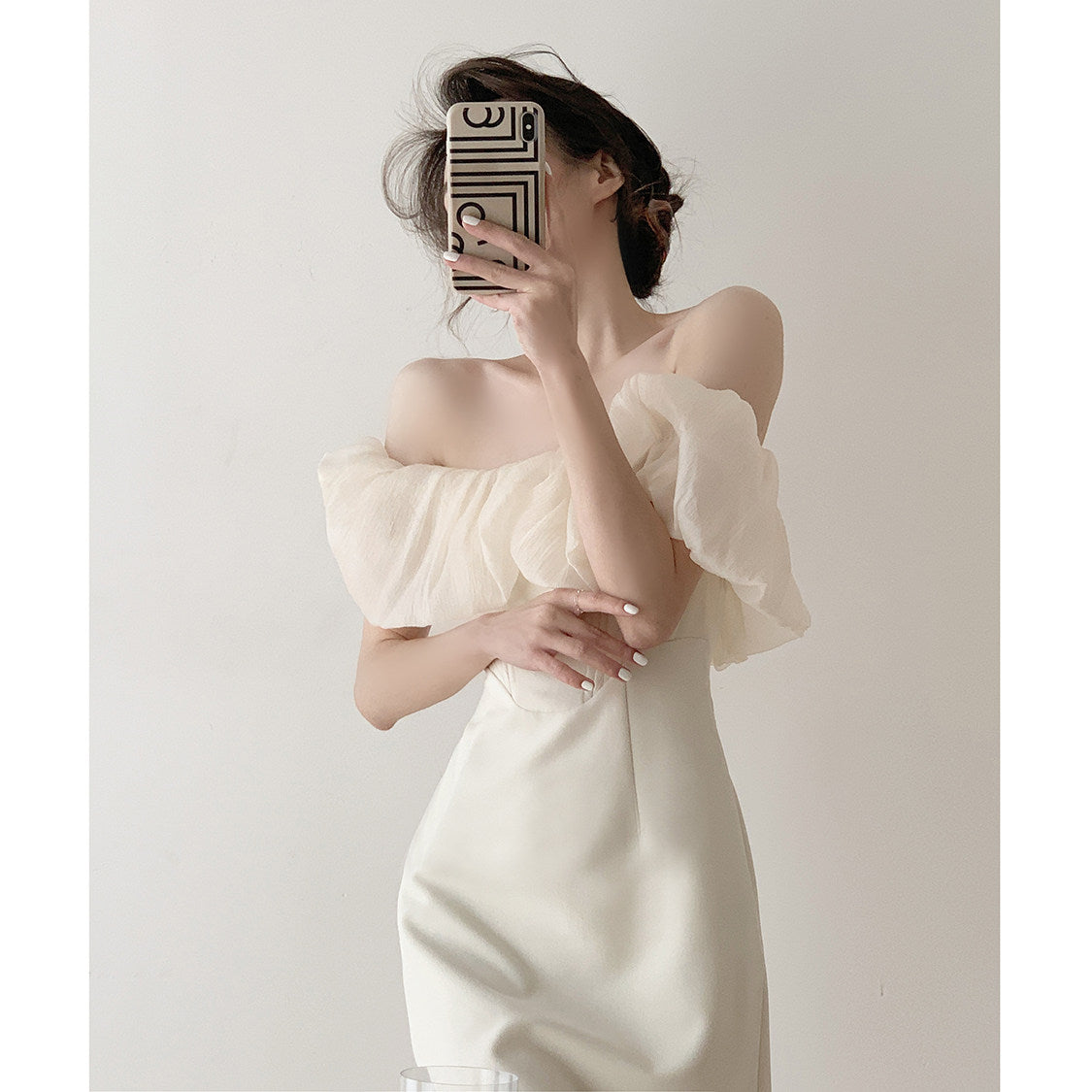 Nora Ruffle Off-Shoulder Midi Dress